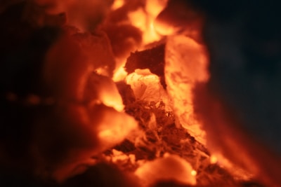 a close up of a fire