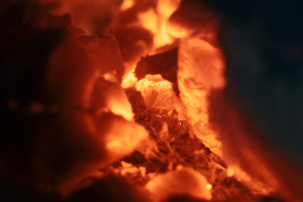 a close up of a fire