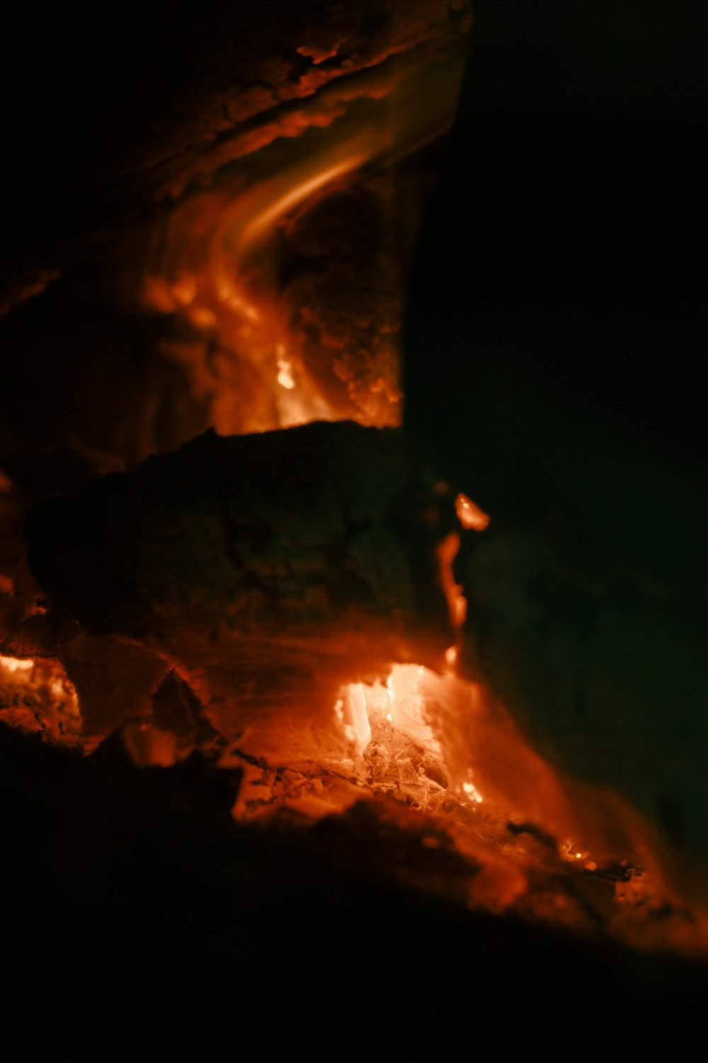 a fire in a cave