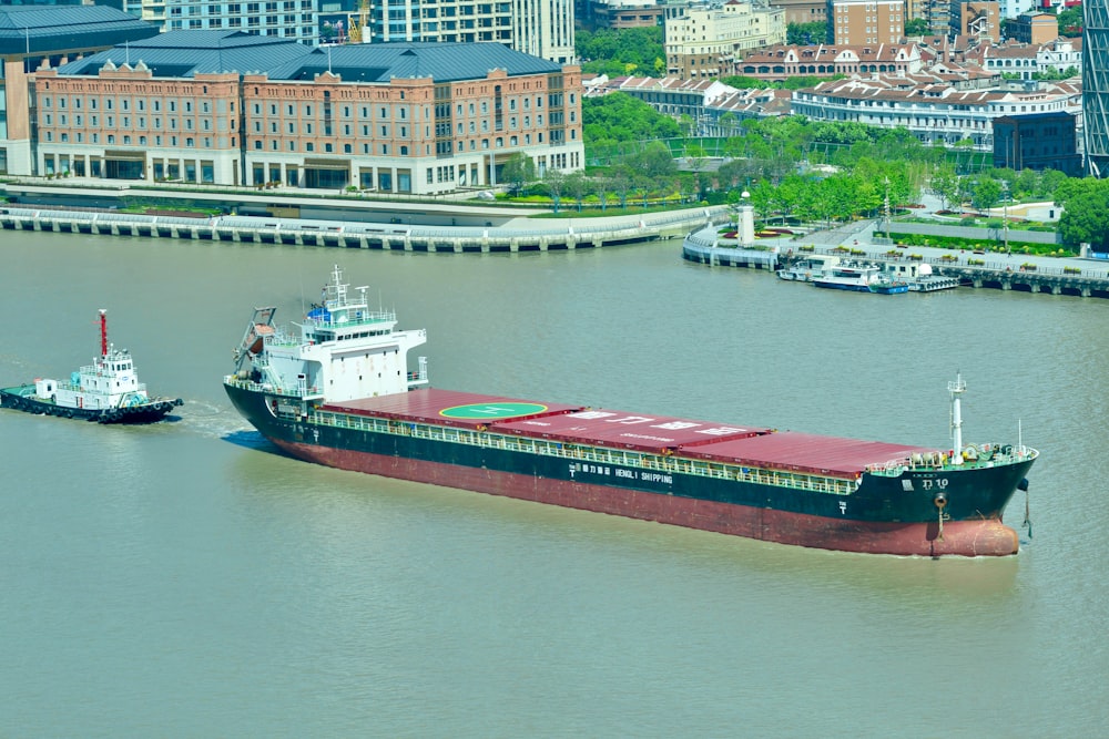 a large ship in the water