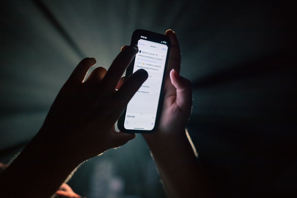 a person holding a phone