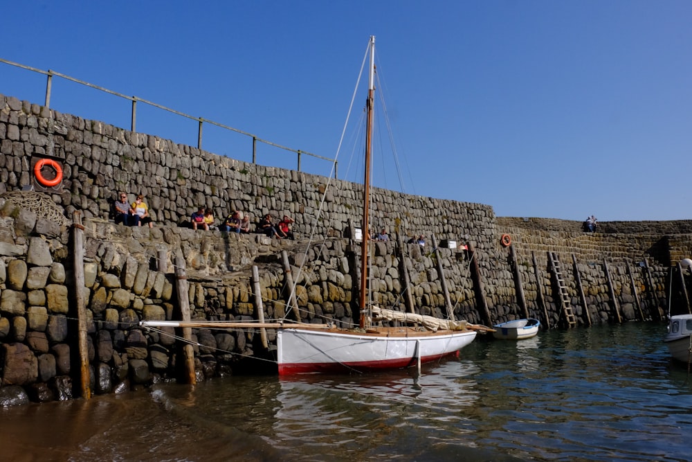 a boat sits in the water