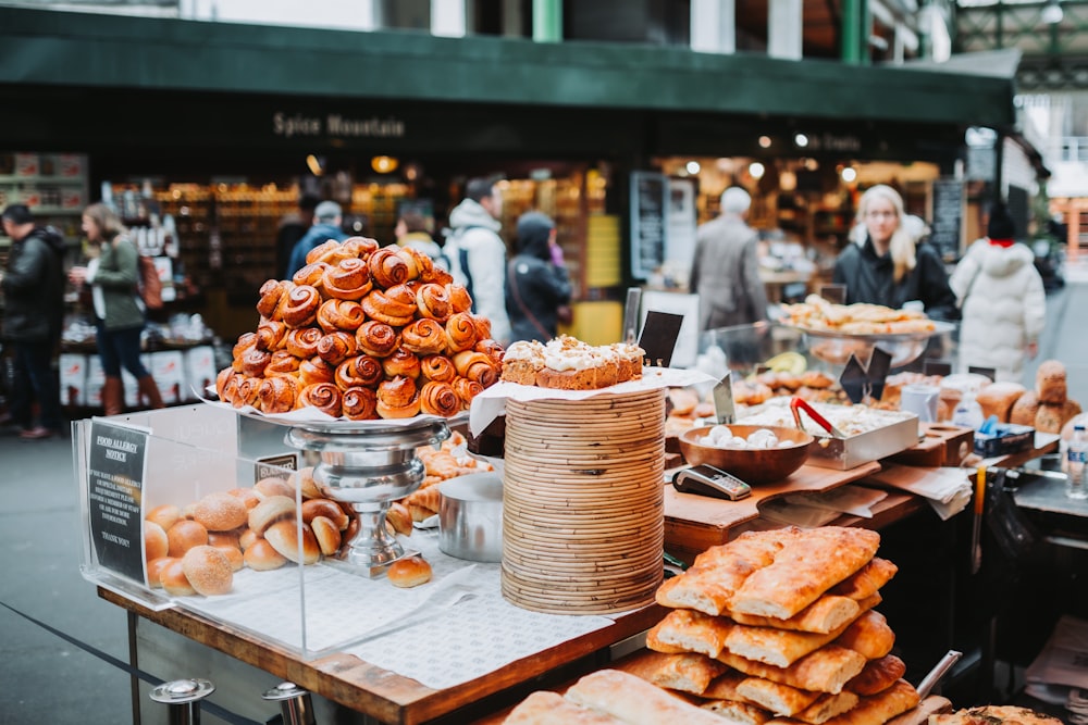 a table with food on it