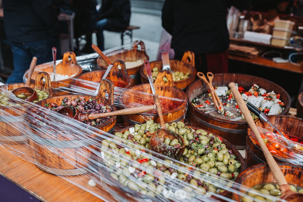 a table full of food