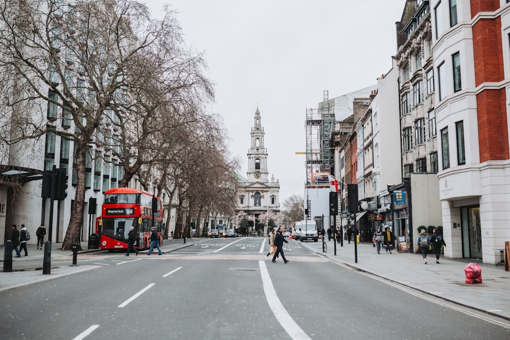 a double decker bus on the street