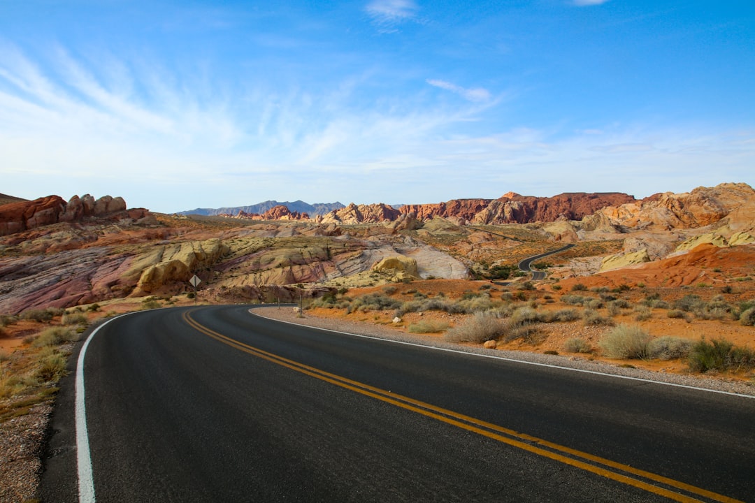 a road in the desert,