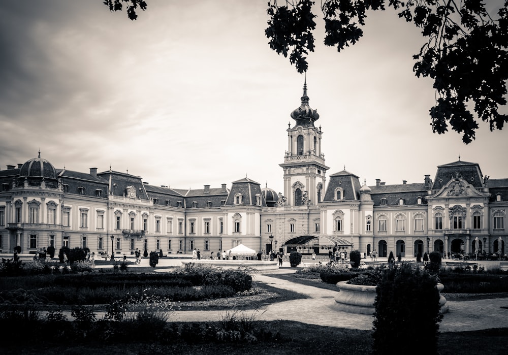 a large building with a tower