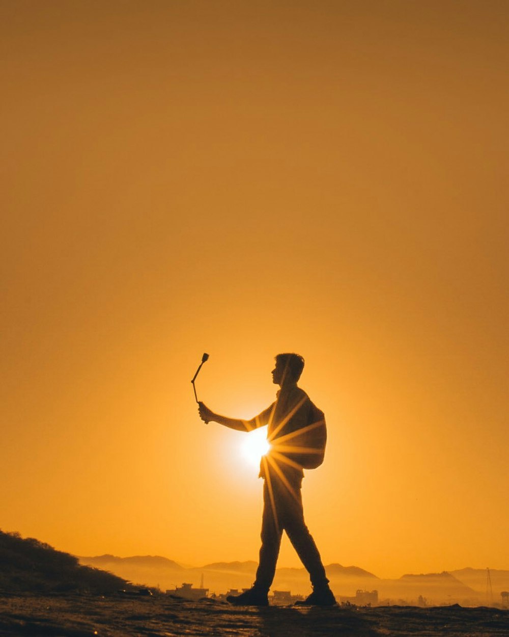 a man holding a golf club