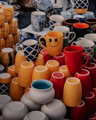 a group of ceramic vases