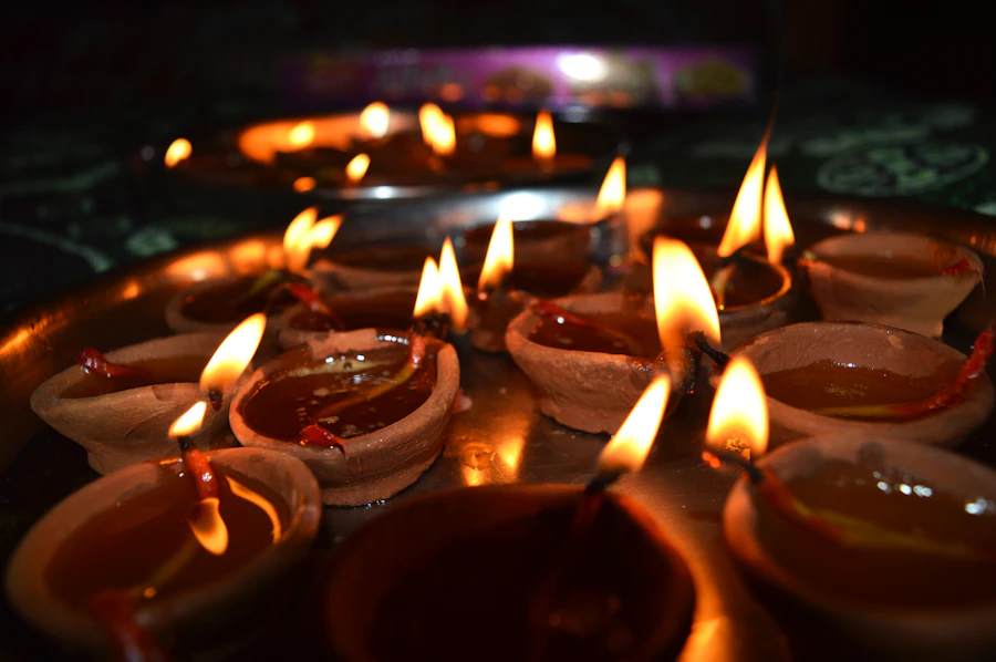 the first diya, lit by Dadi