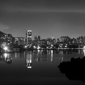 a cityscape at night