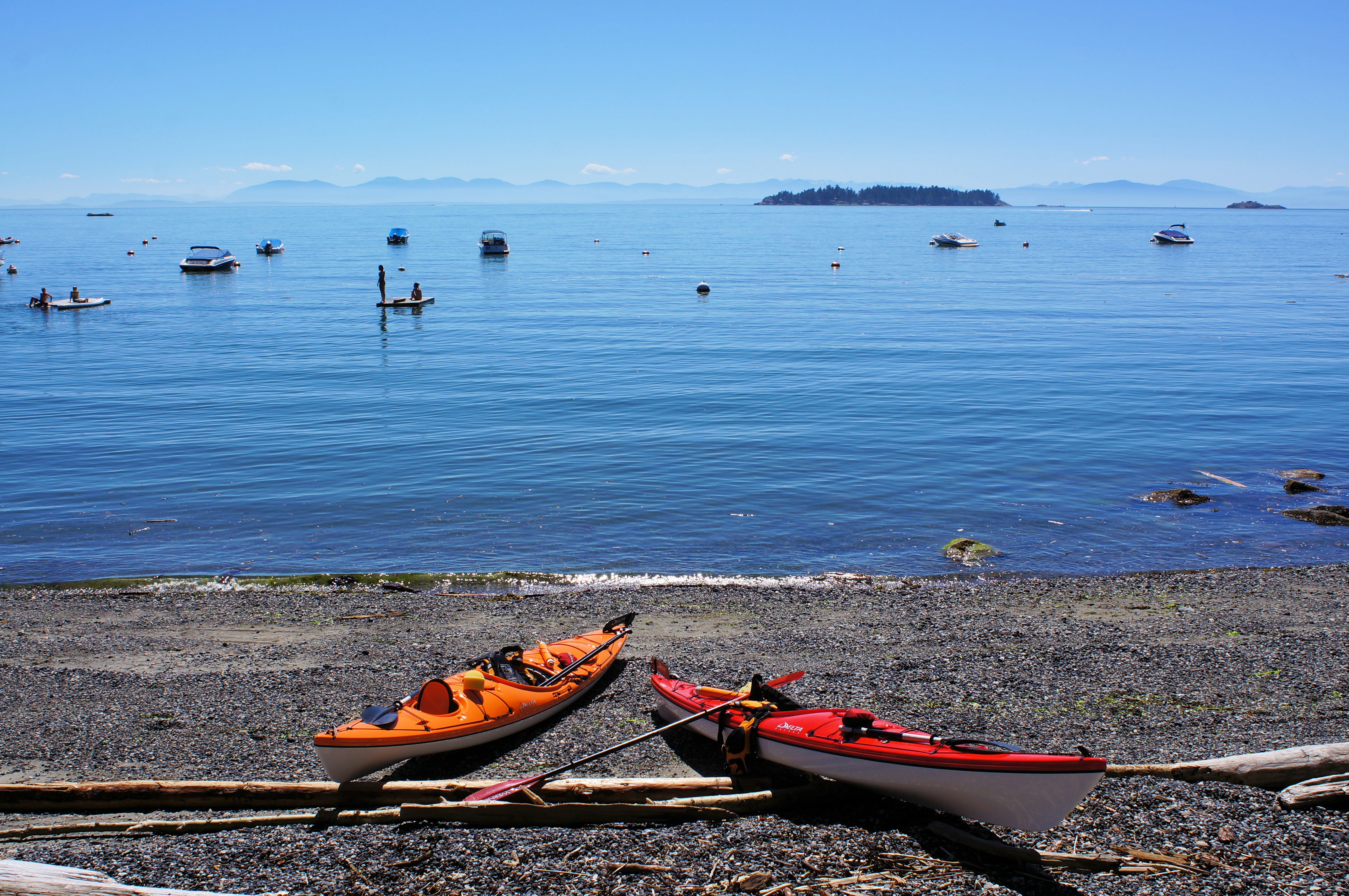 boats on a beach