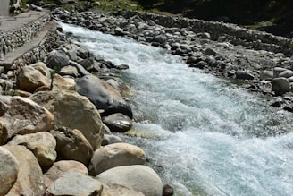 Refreshing mountain river perfect for cooling down.