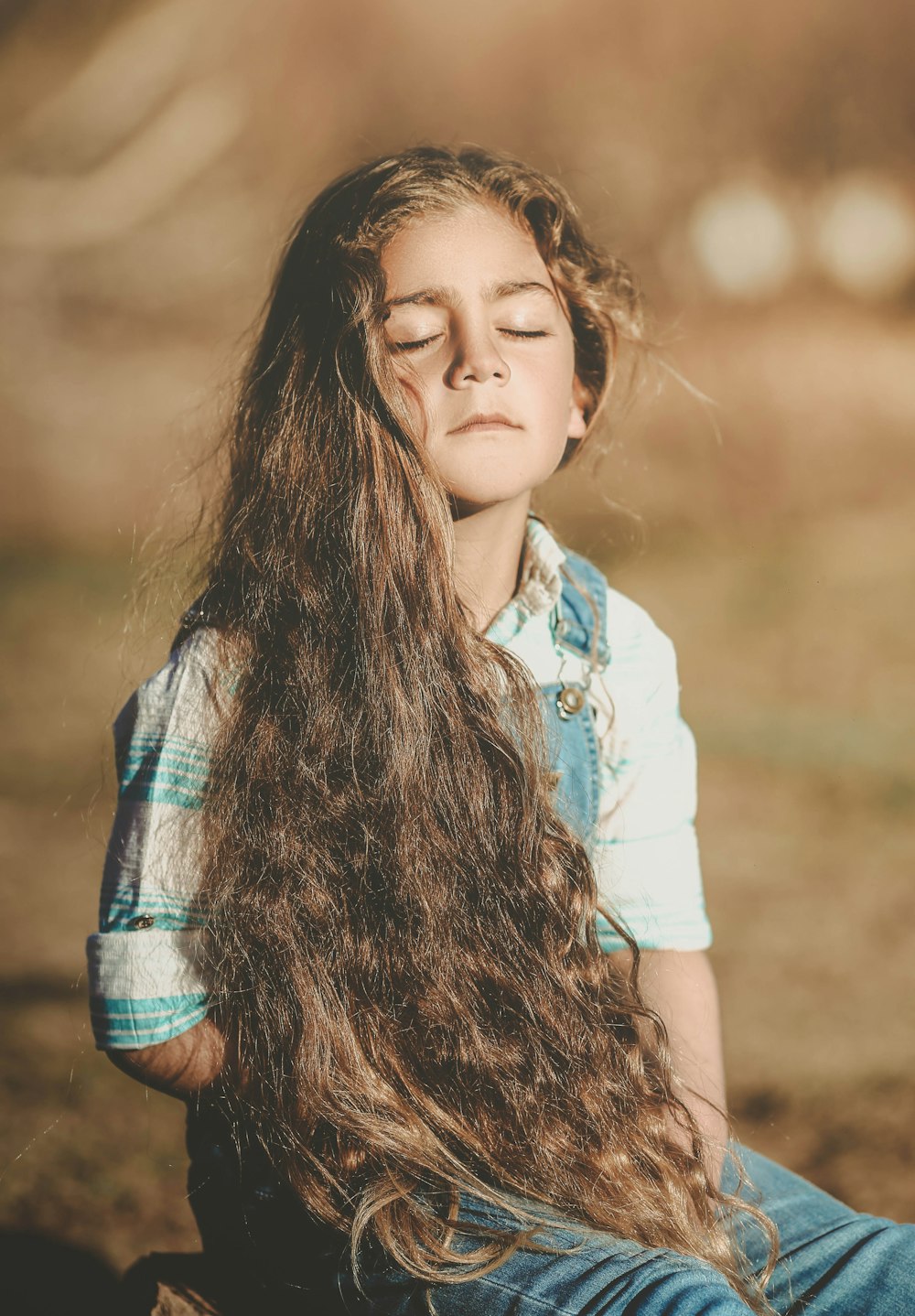 a person with long hair