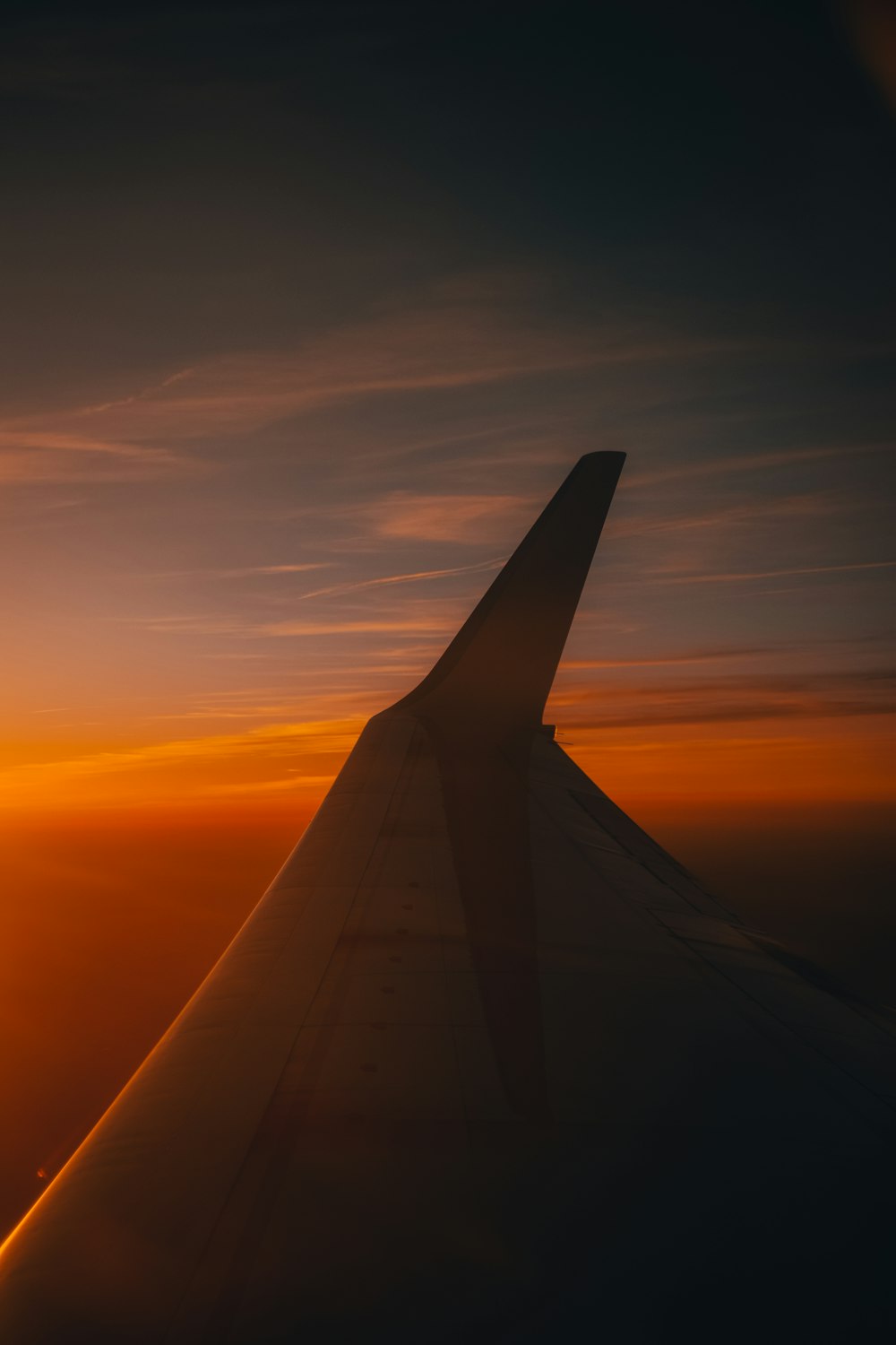 the wing of an airplane