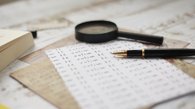 a pen and a paper