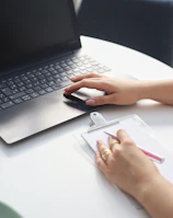 a person using a computer mouse