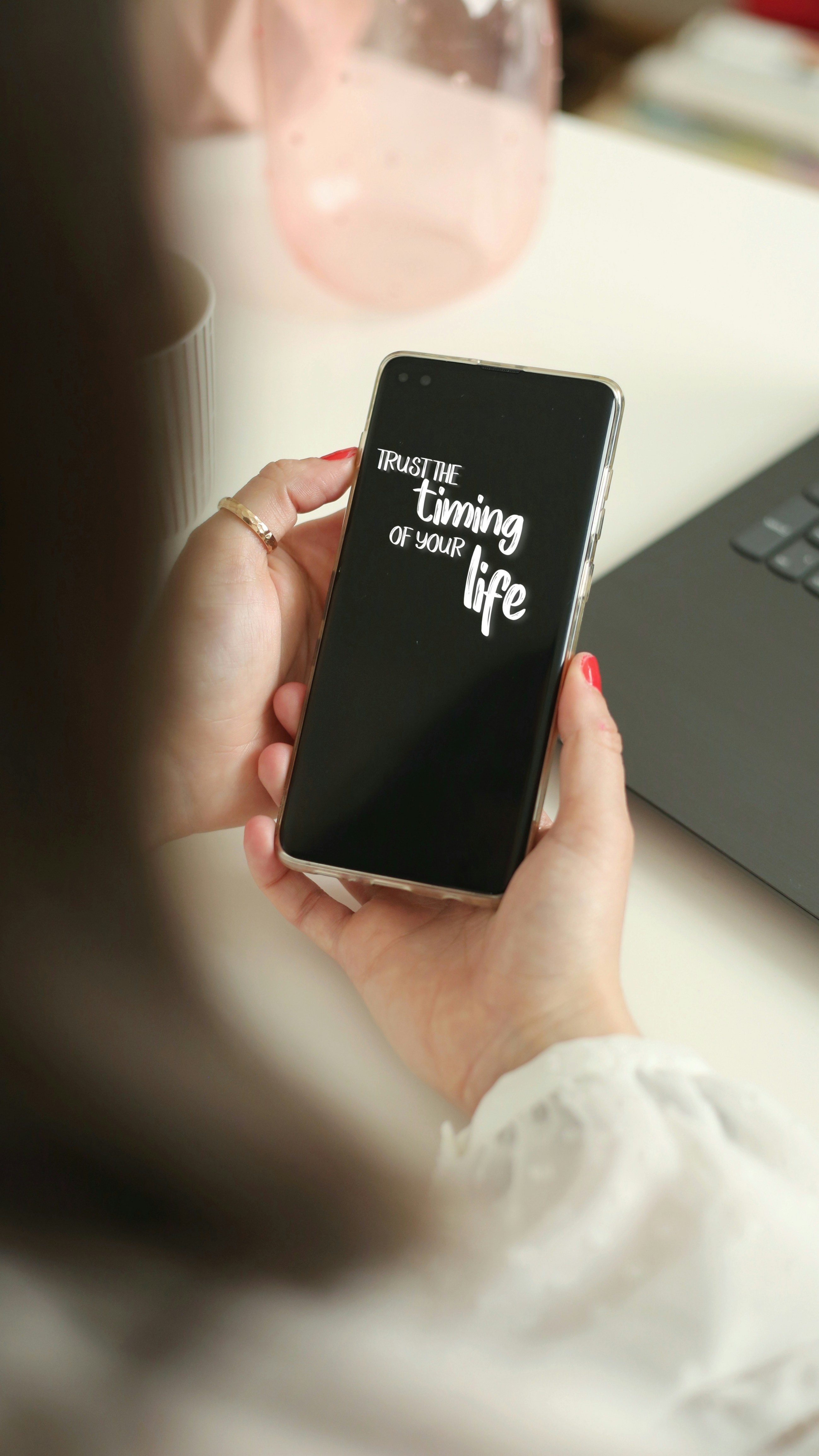 a person holding a phone