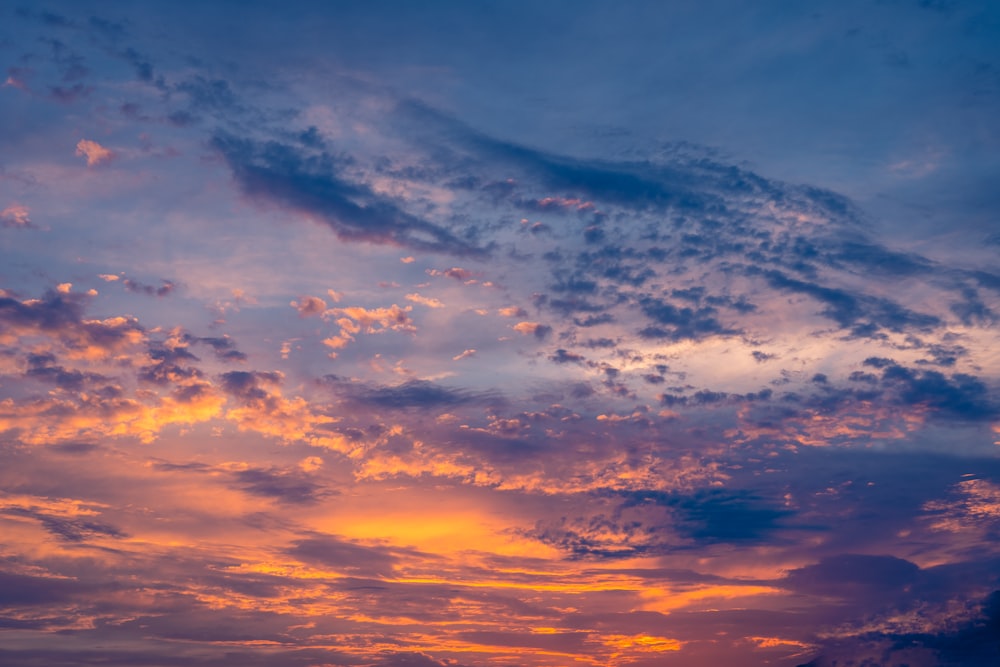 a colorful sky with clouds