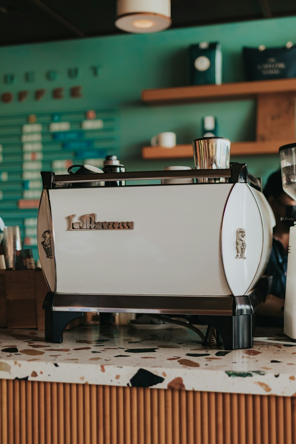 a coffee maker on a table