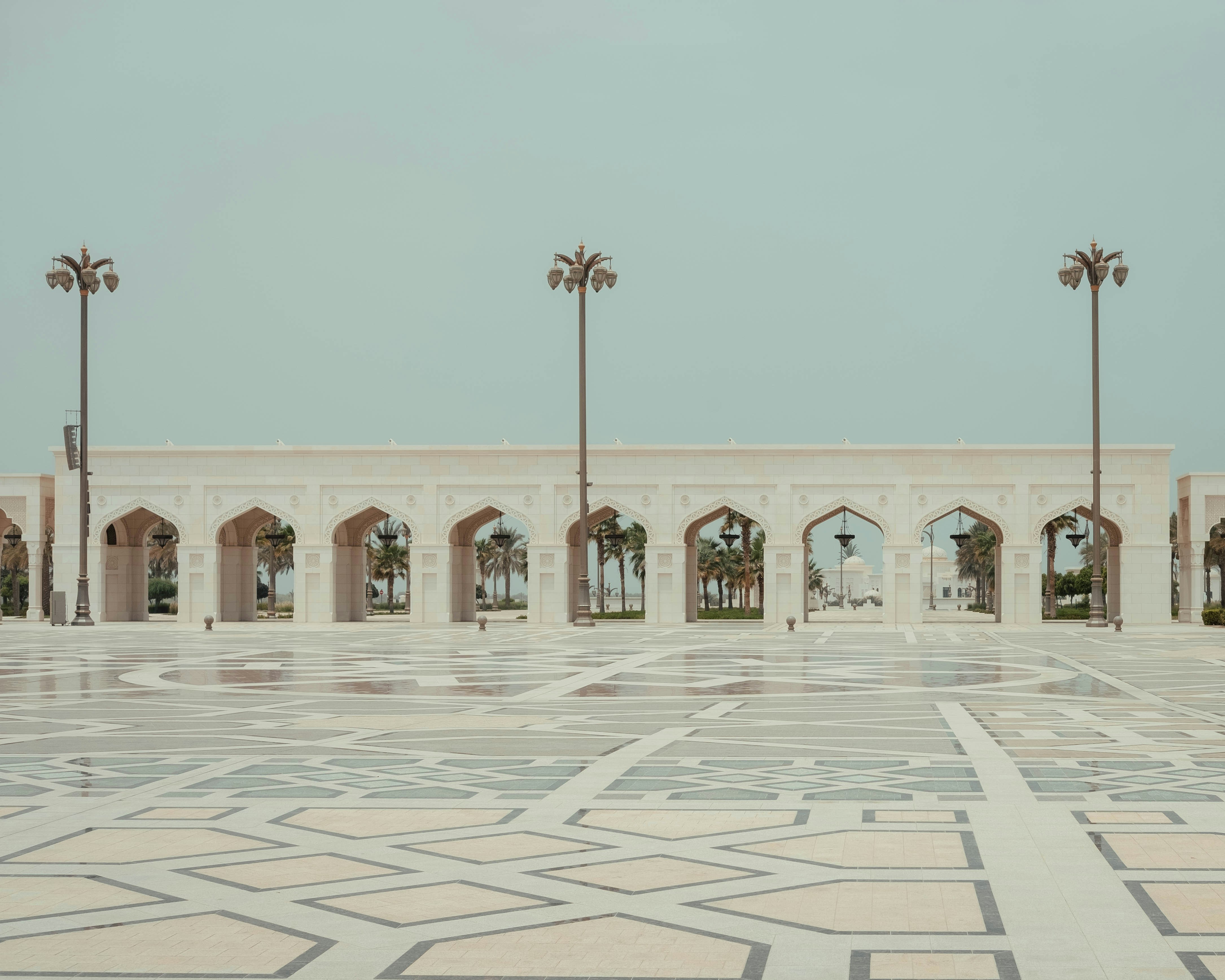 a large white building with arched windows