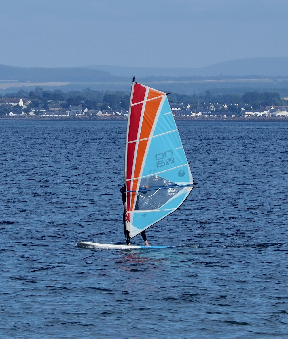 a person on a sailboard