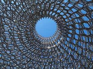 a close up of a spider web