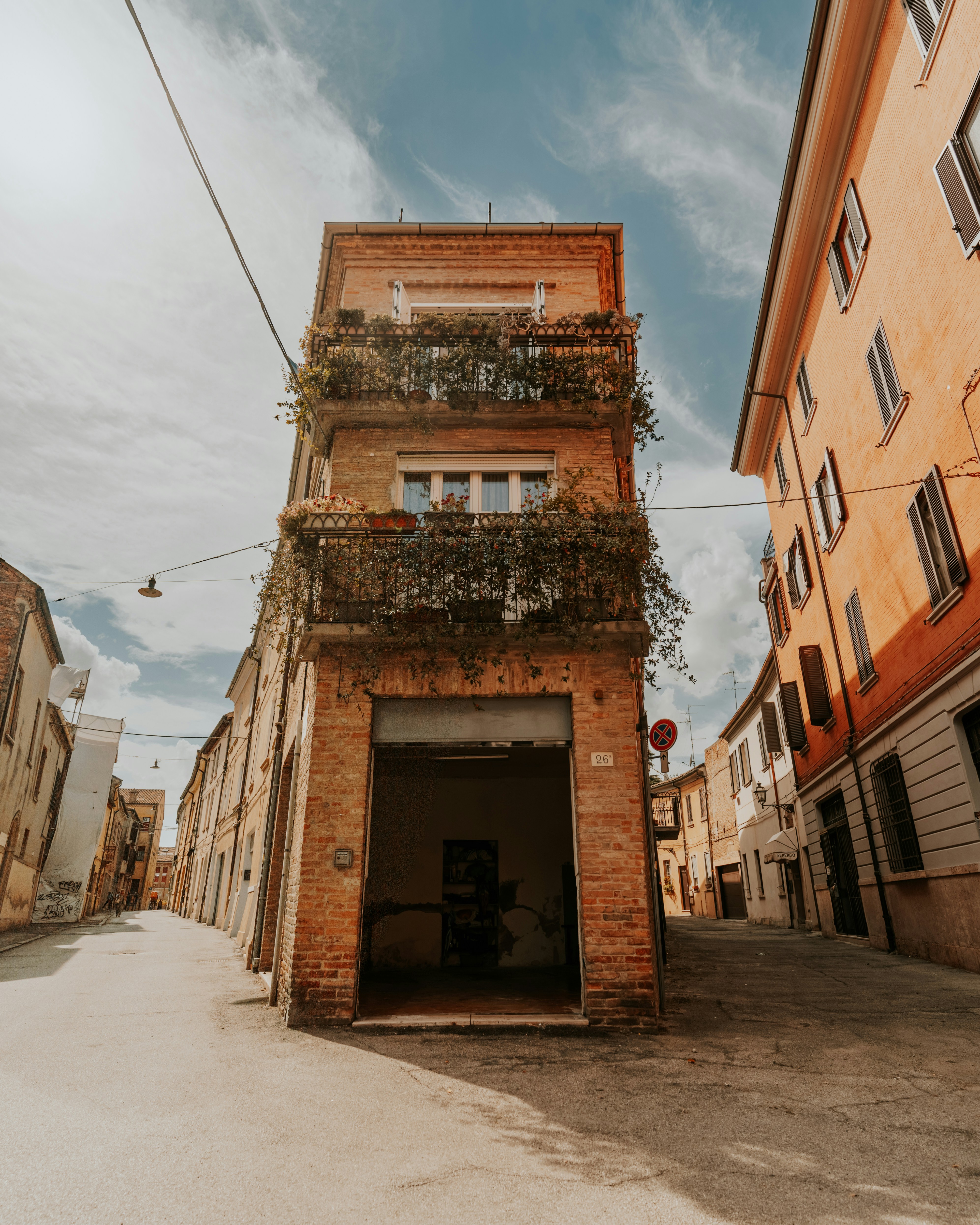 a building with a door and windows