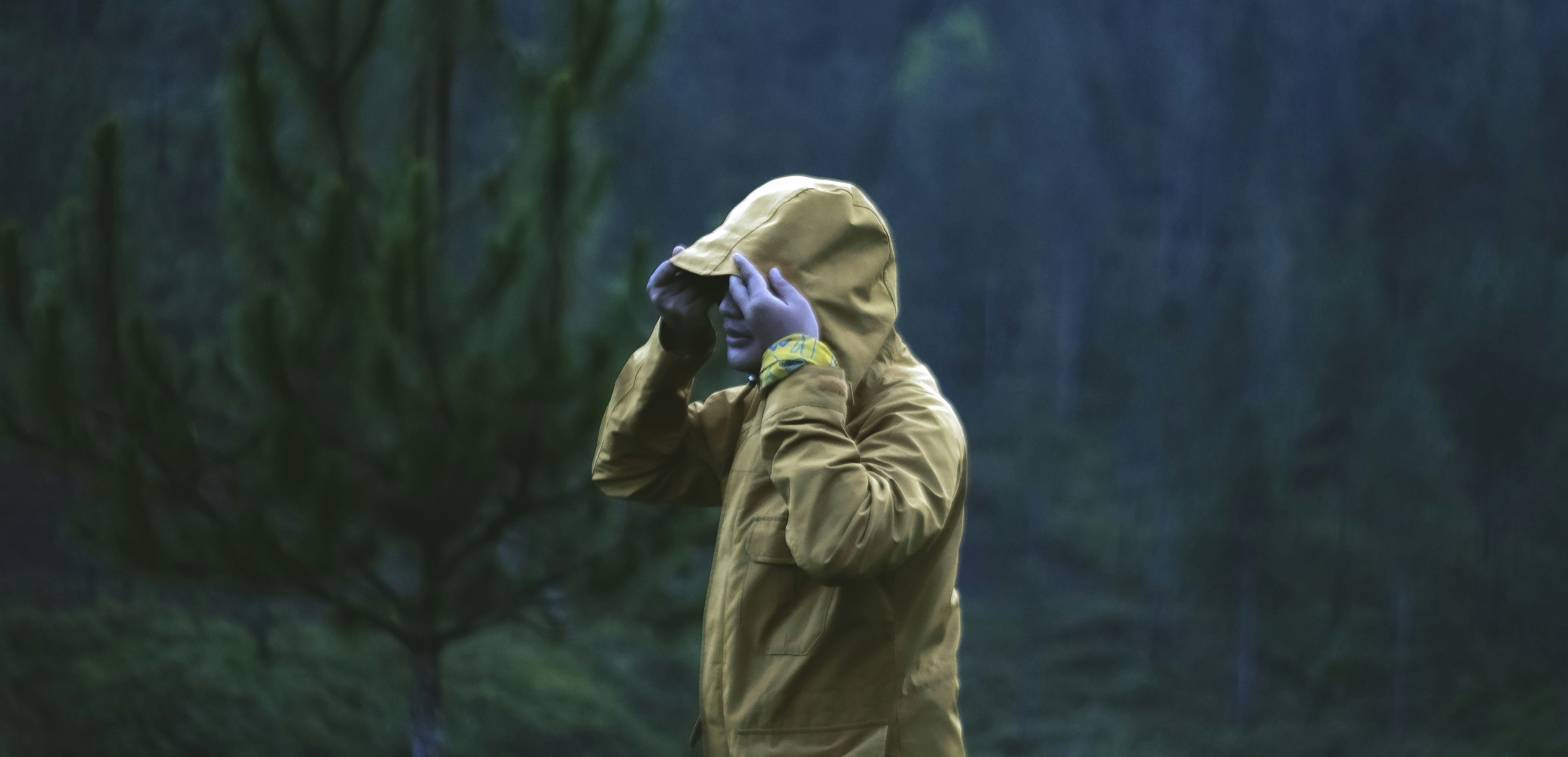 a person wearing a raincoat