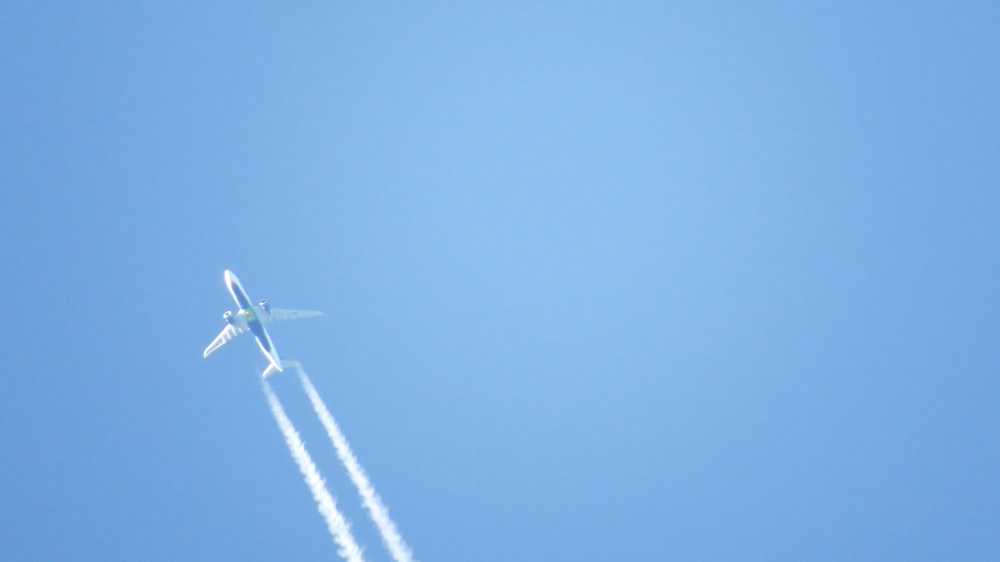 a plane flying in the sky