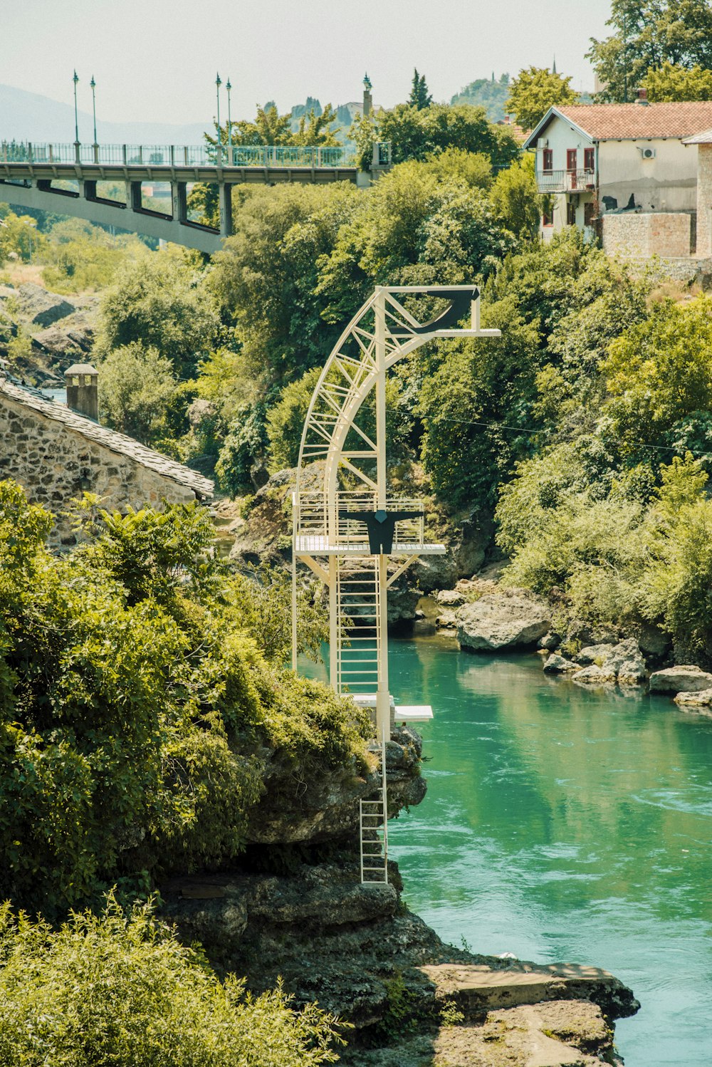 a bridge over a river