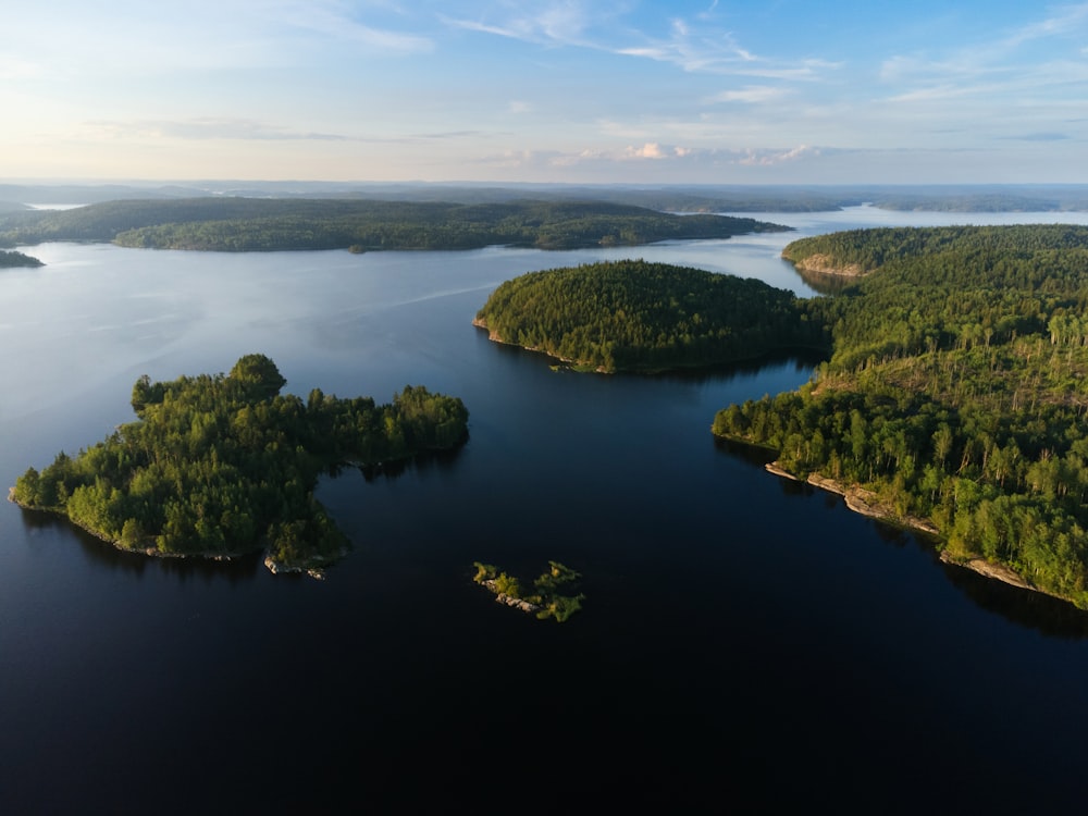 an aerial view of islands