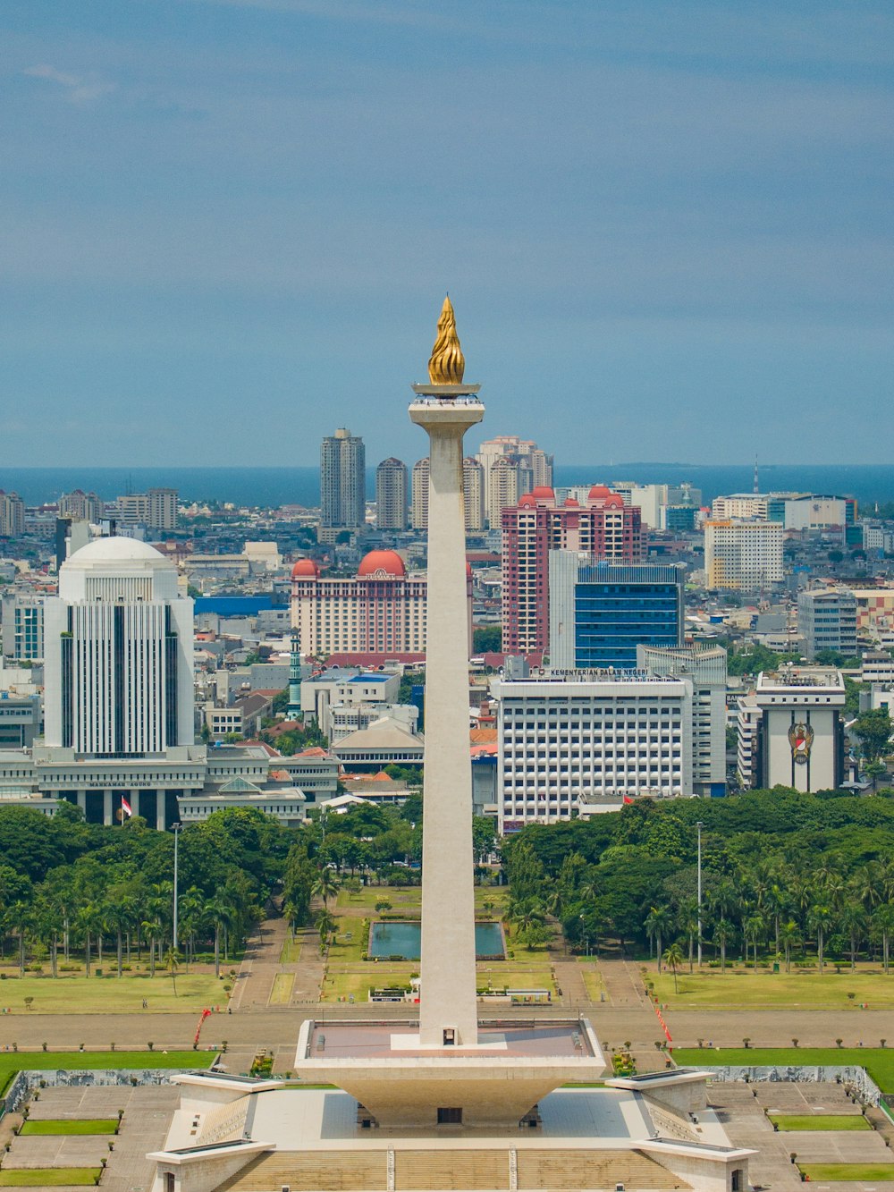 a tall tower in a city