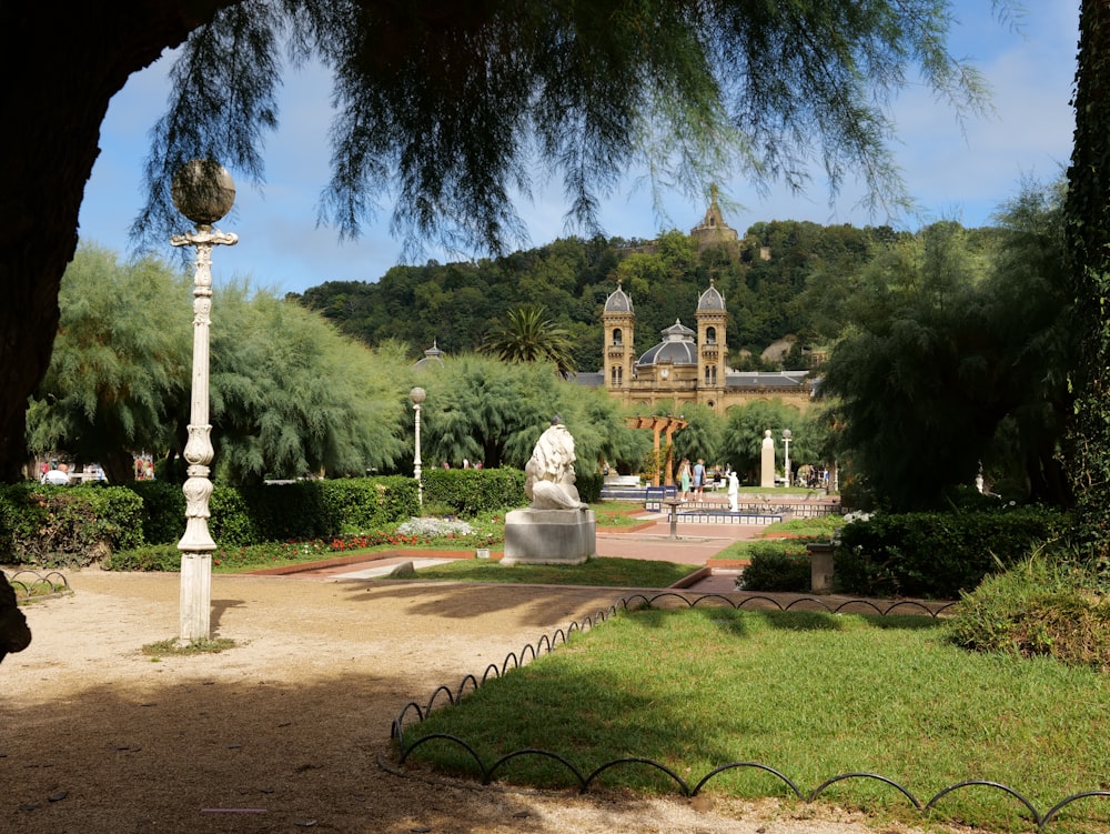 a statue in a park