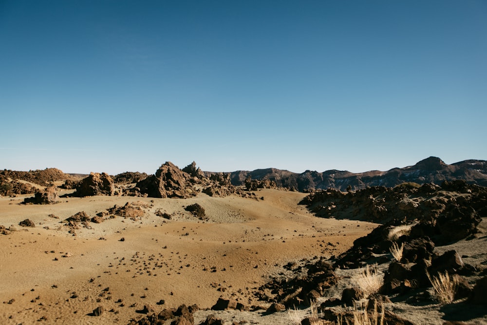 a desert landscape with rocks