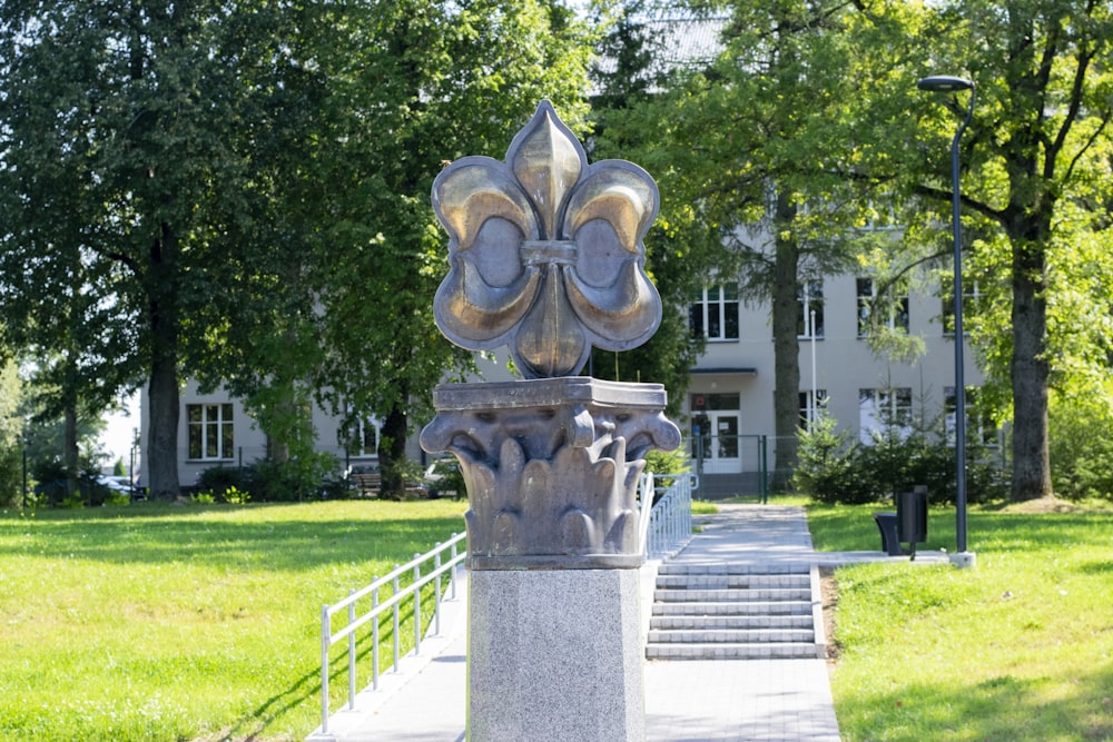 a clock on a pillar