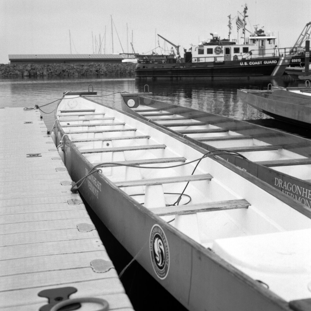 a boat docked at a pier