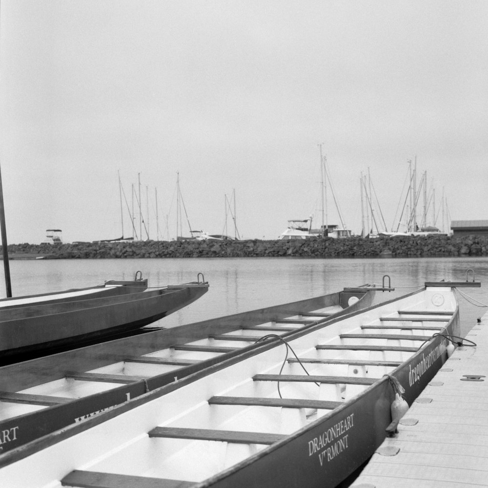 a group of boats in a harbor