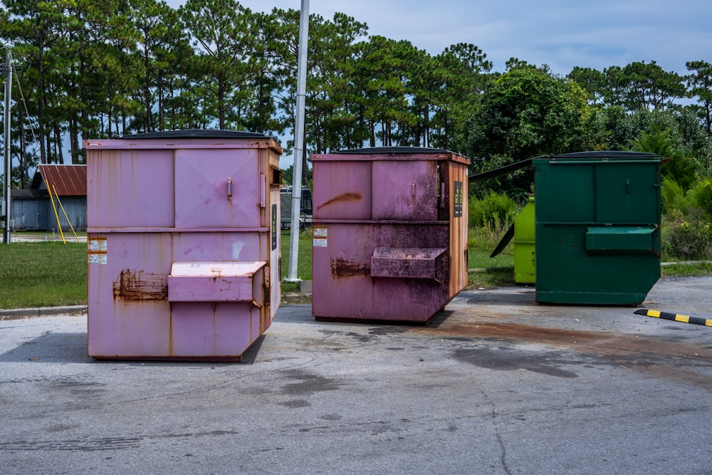 a group of colorful containers