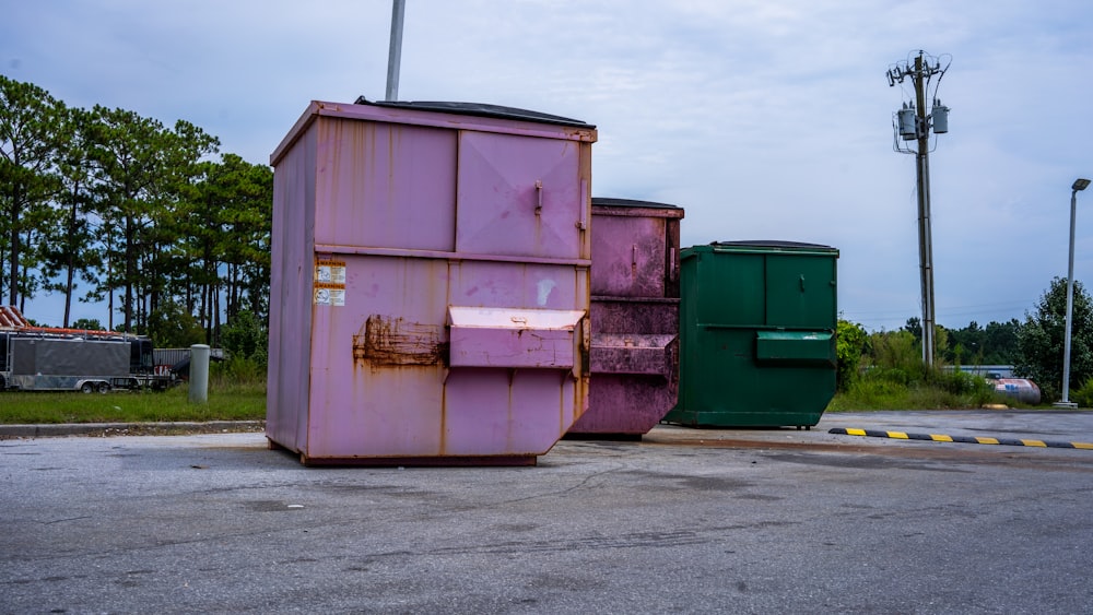 a group of colorful containers
