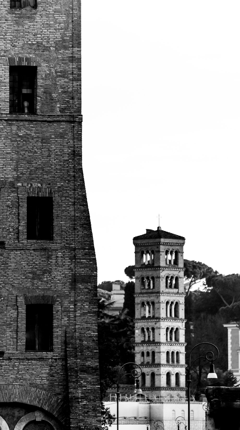 a brick building with a tower