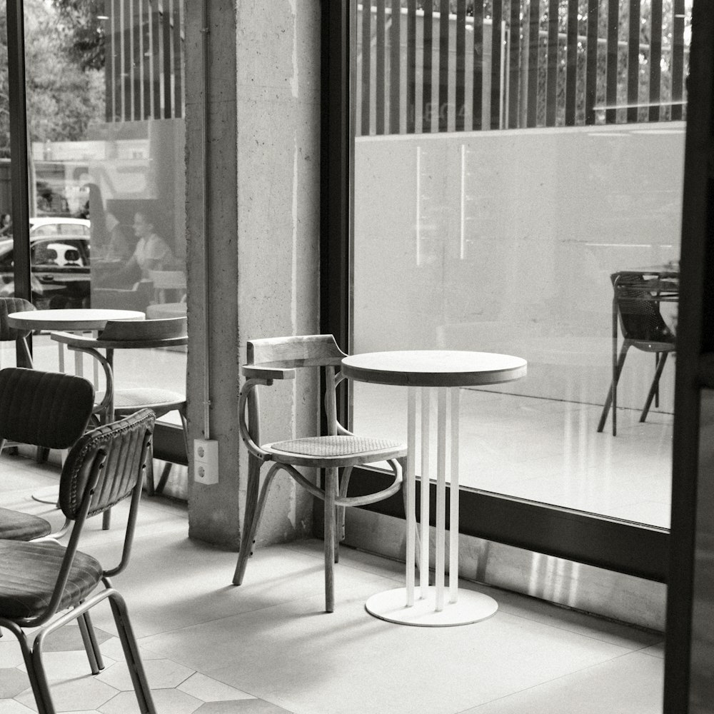 a group of stools in a room