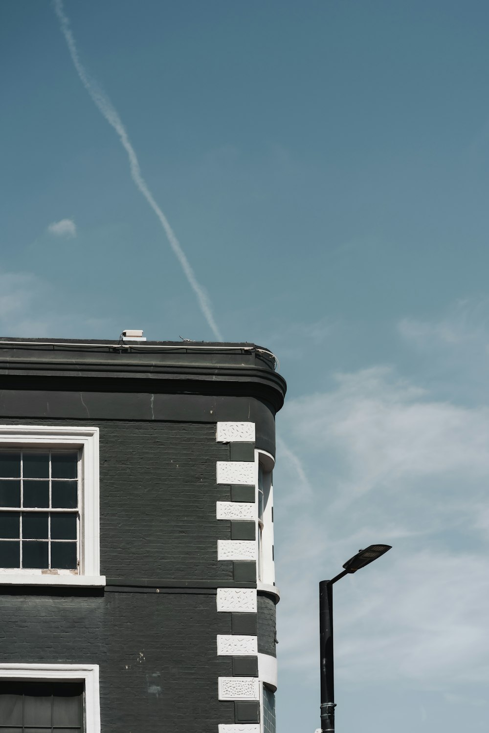 a building with a blue sky