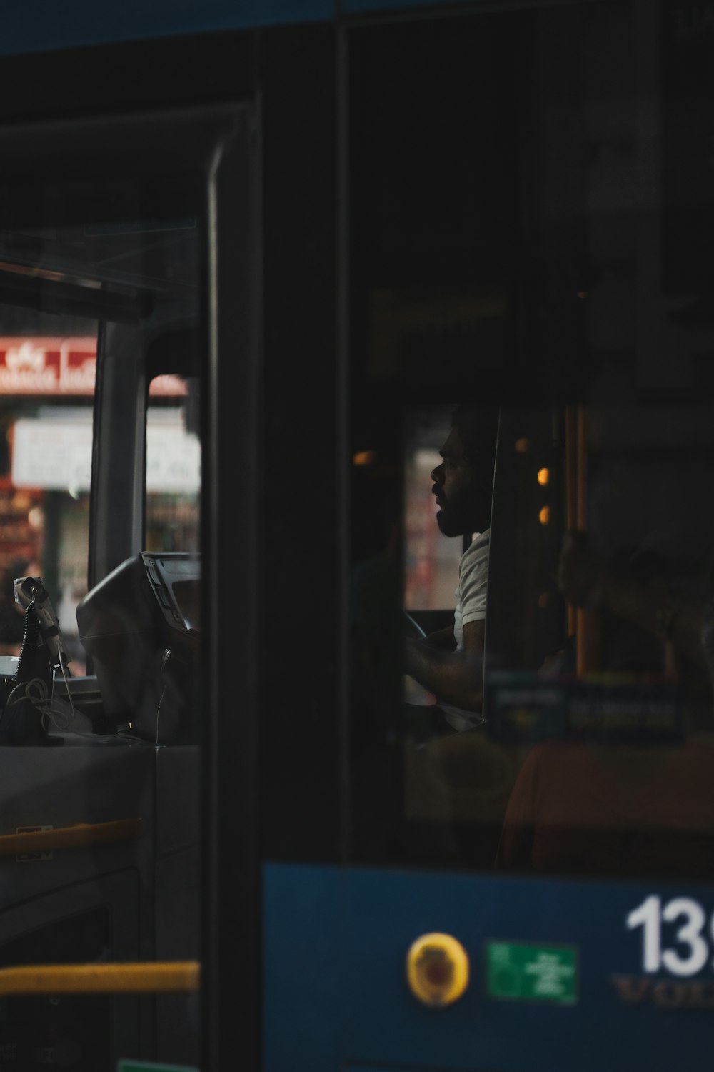 a person looking out a window