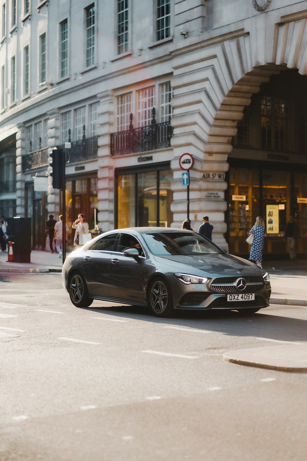 a car parked on the side of a street