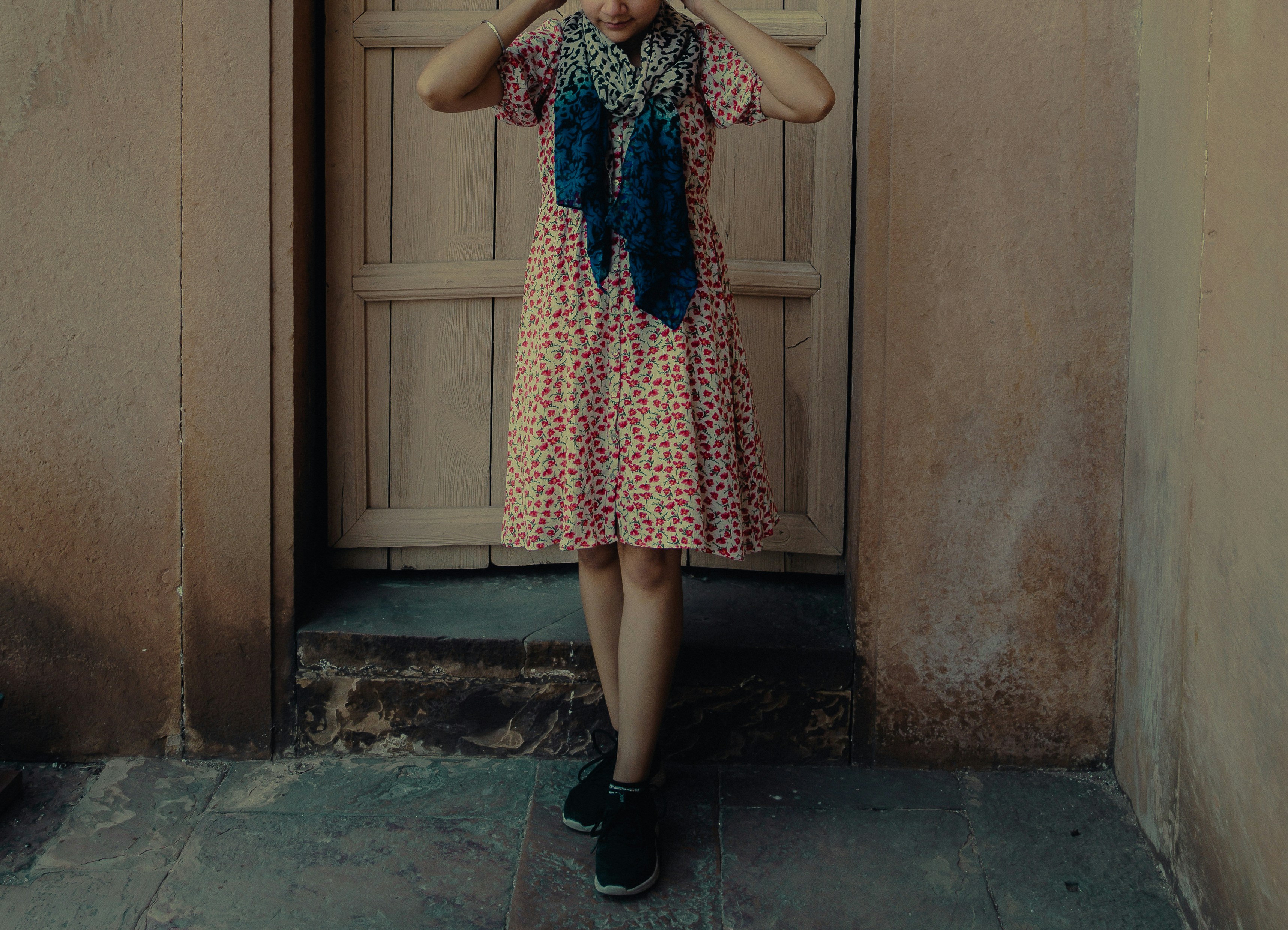 a woman wearing a dress