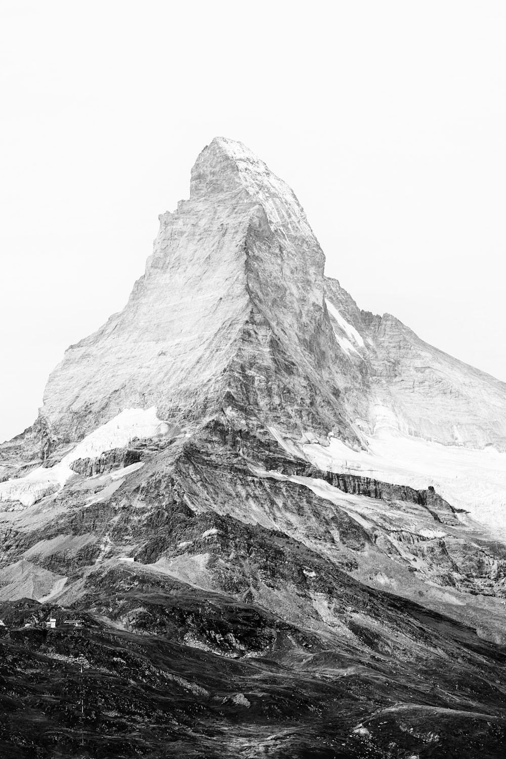 a mountain with snow