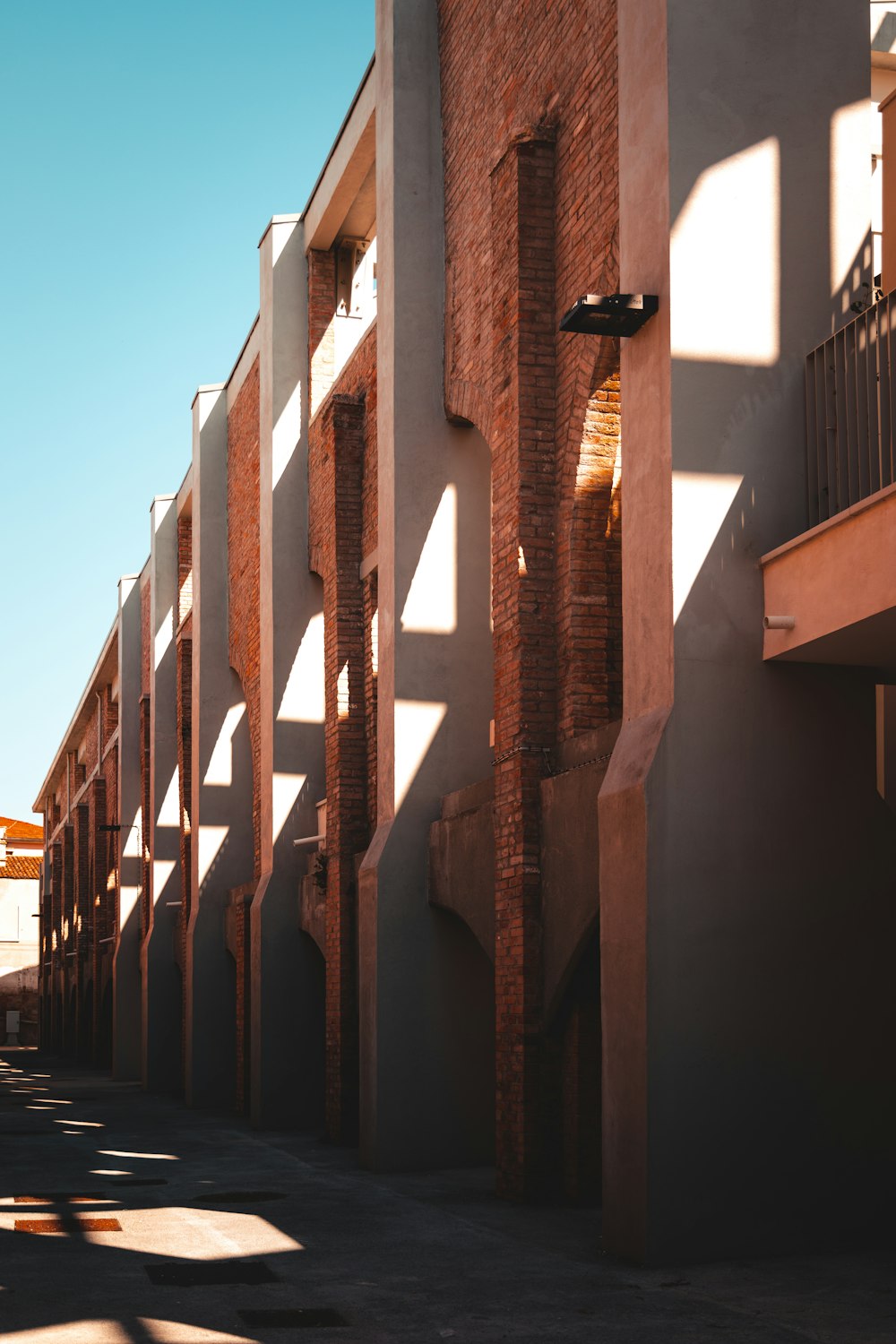 a row of brick buildings