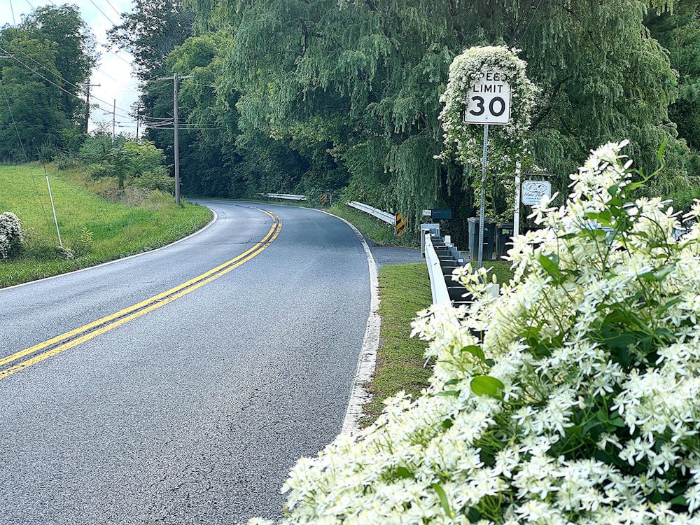 a road with a sign on it