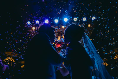 a couple of people kissing